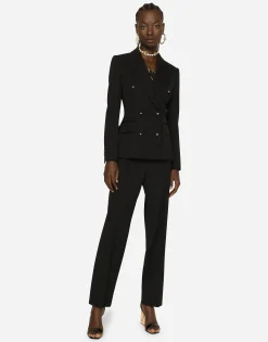 Dolce-fit woolen jacket with branded buttons