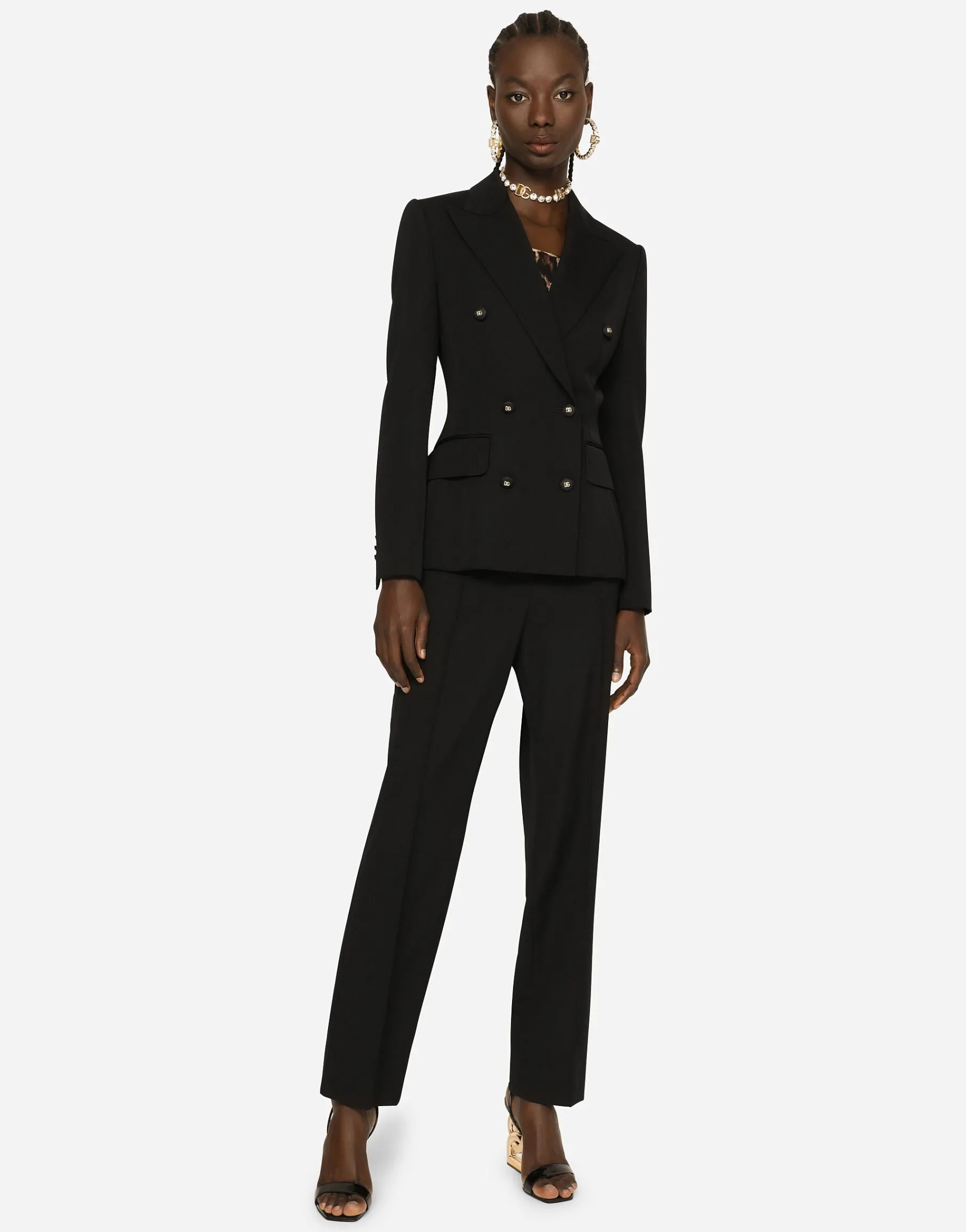 Dolce-fit woolen jacket with branded buttons