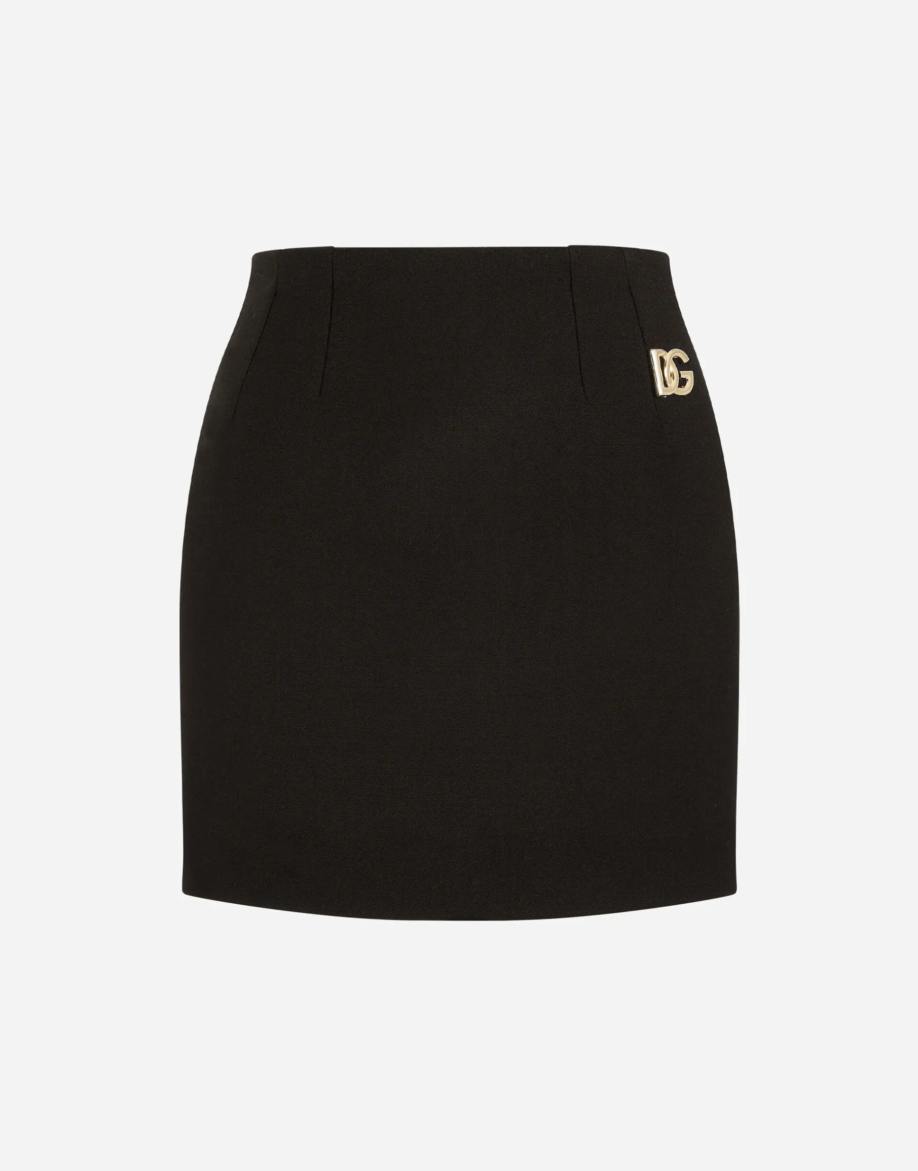 Double crepe miniskirt with DG embellishment