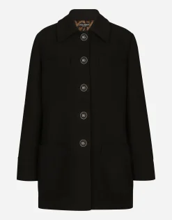 Double crepe peacoat with galalith buttons