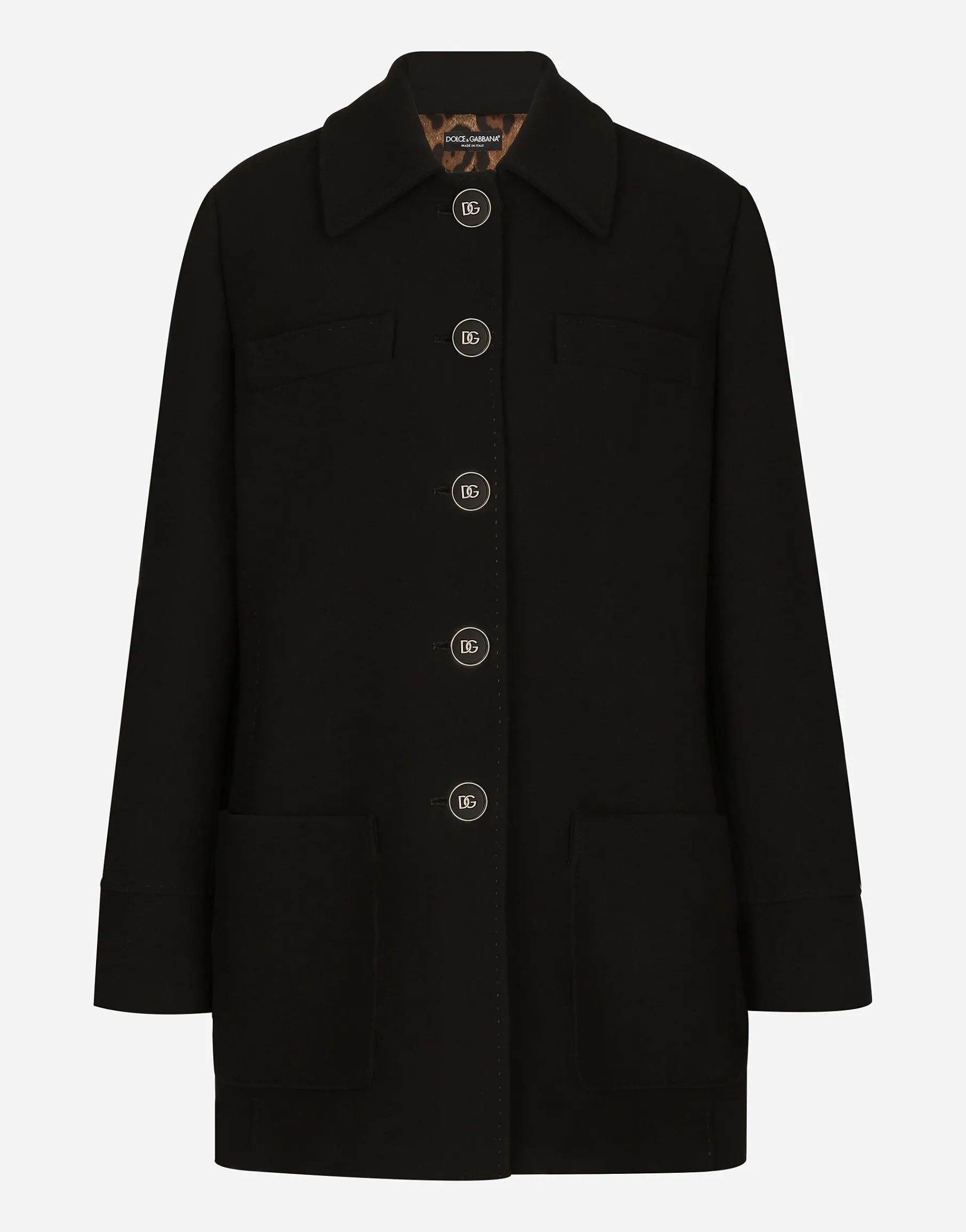 Double crepe peacoat with galalith buttons