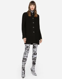 Double crepe peacoat with galalith buttons