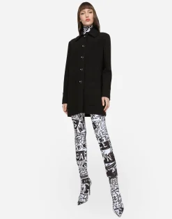 Double crepe peacoat with galalith buttons