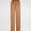 Double silk satin pajama pants