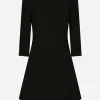 Double wool crepe short dress