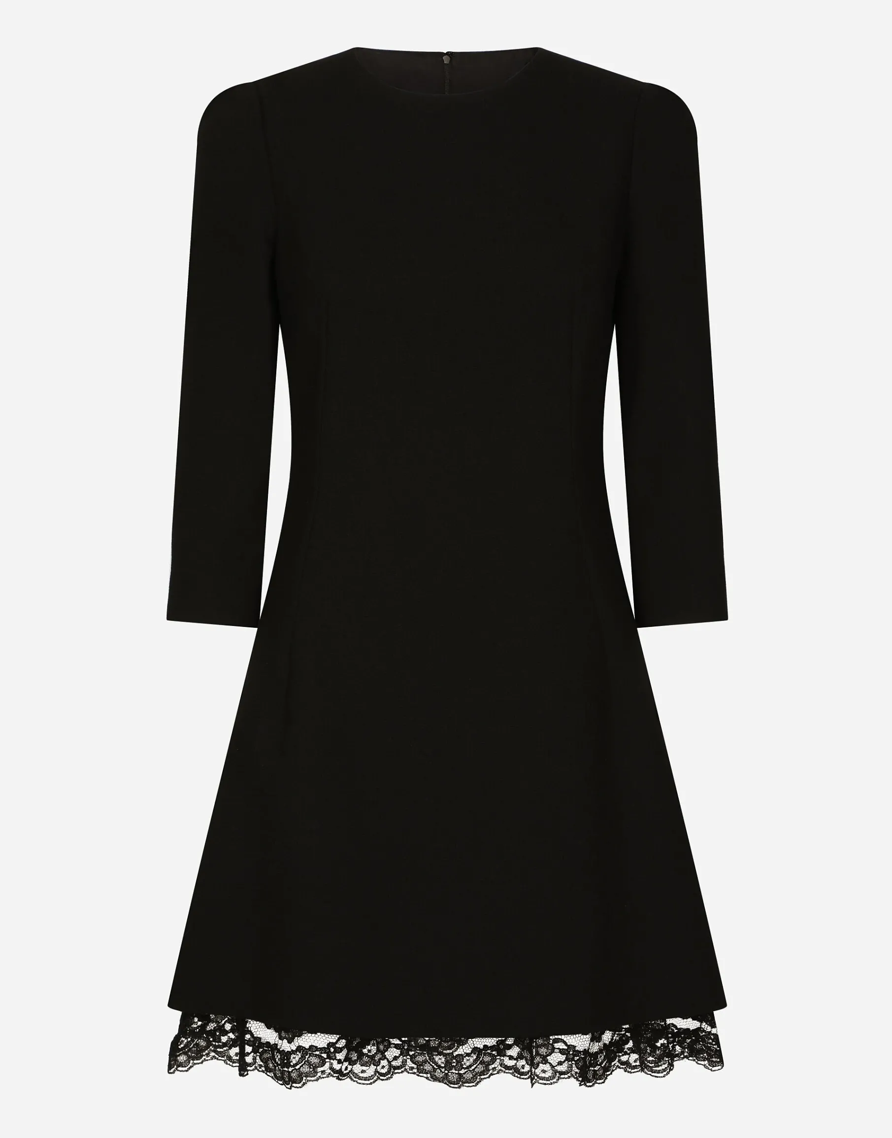 Double wool crepe short dress