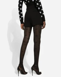Double wool crepe shorts