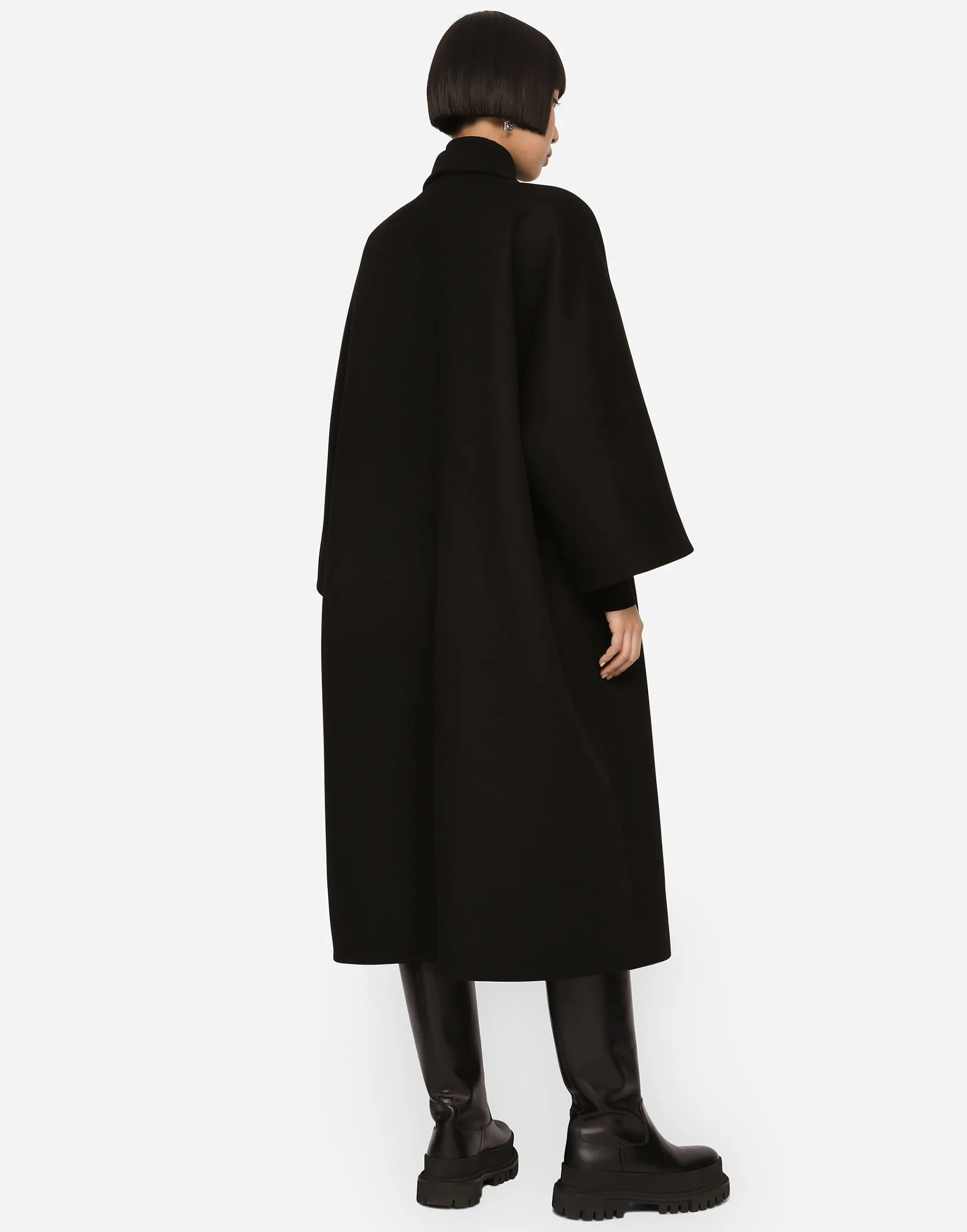 Double-breasted baize coat