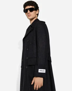 Double-breasted cashmere pea coat