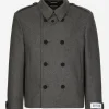 Double-breasted cashmere-blend pea coat