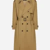 Double-breasted cotton trench coat