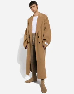 Double-breasted double cashmere coat