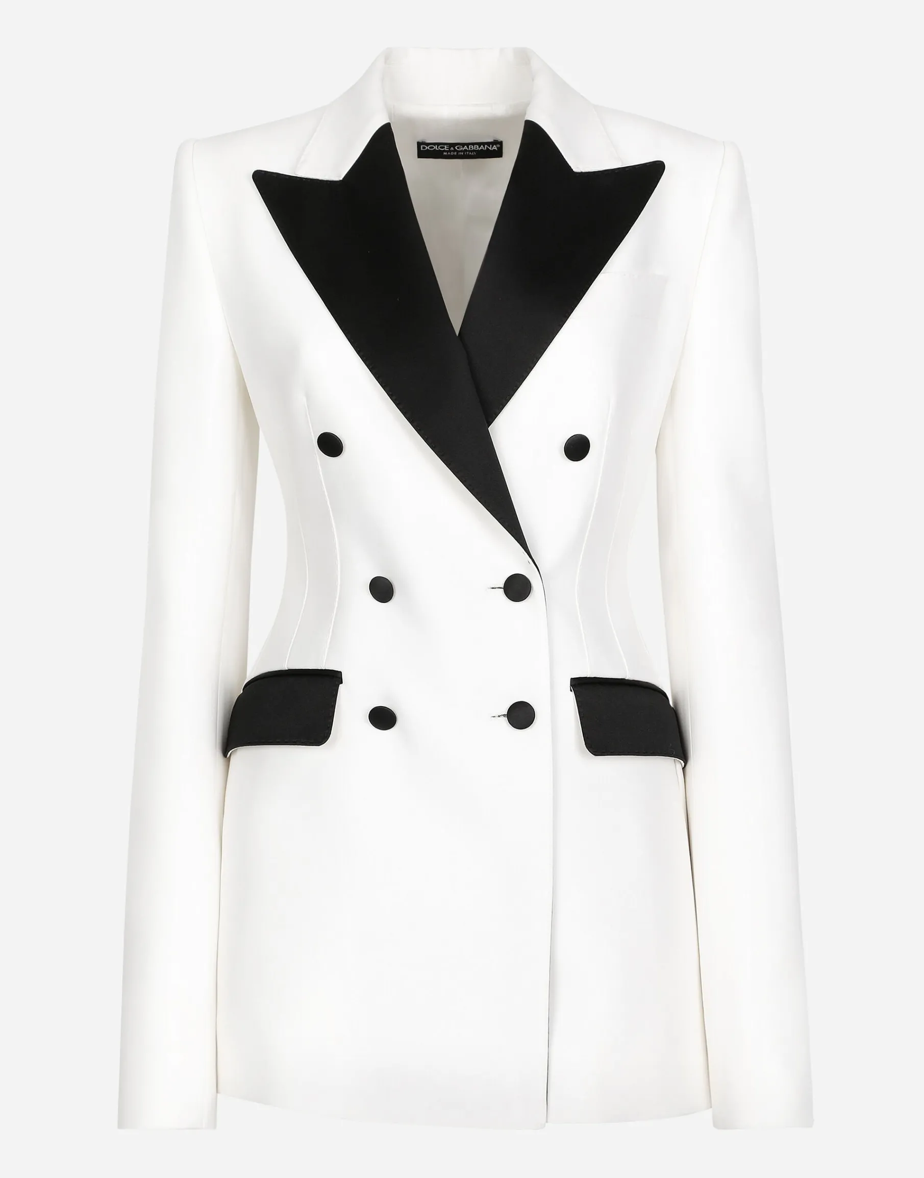 Double-breasted faille Turlington tuxedo blazer