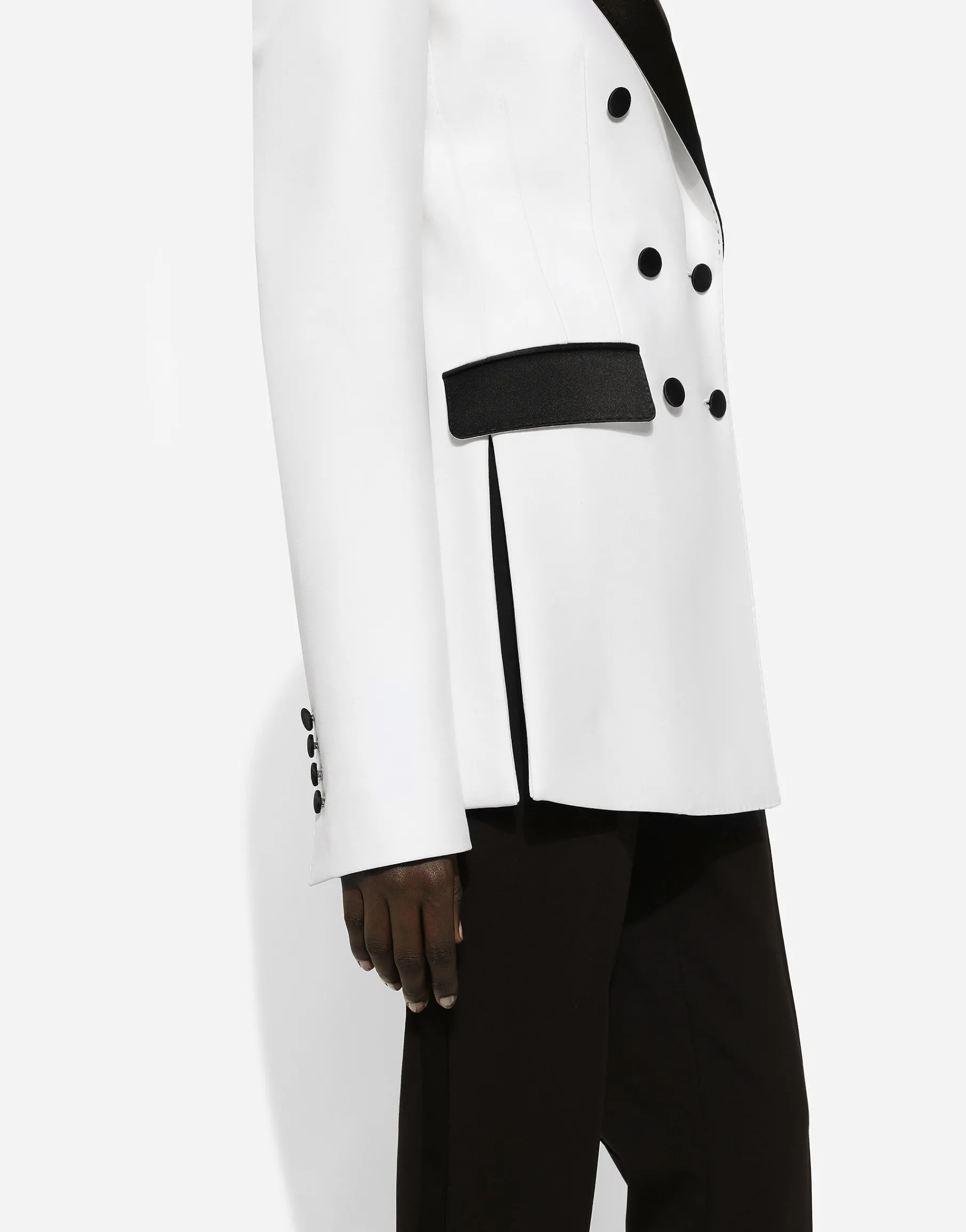 Double-breasted faille Turlington tuxedo blazer