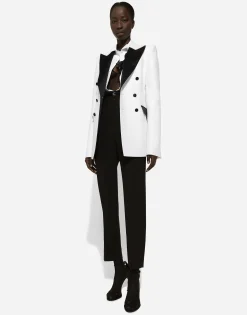 Double-breasted faille Turlington tuxedo blazer