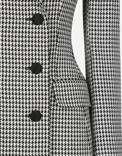 Double-breasted houndstooth jacket
