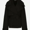 Double-breasted jacket with cotton belt