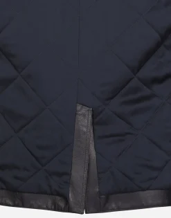 Double-breasted leather pea coat