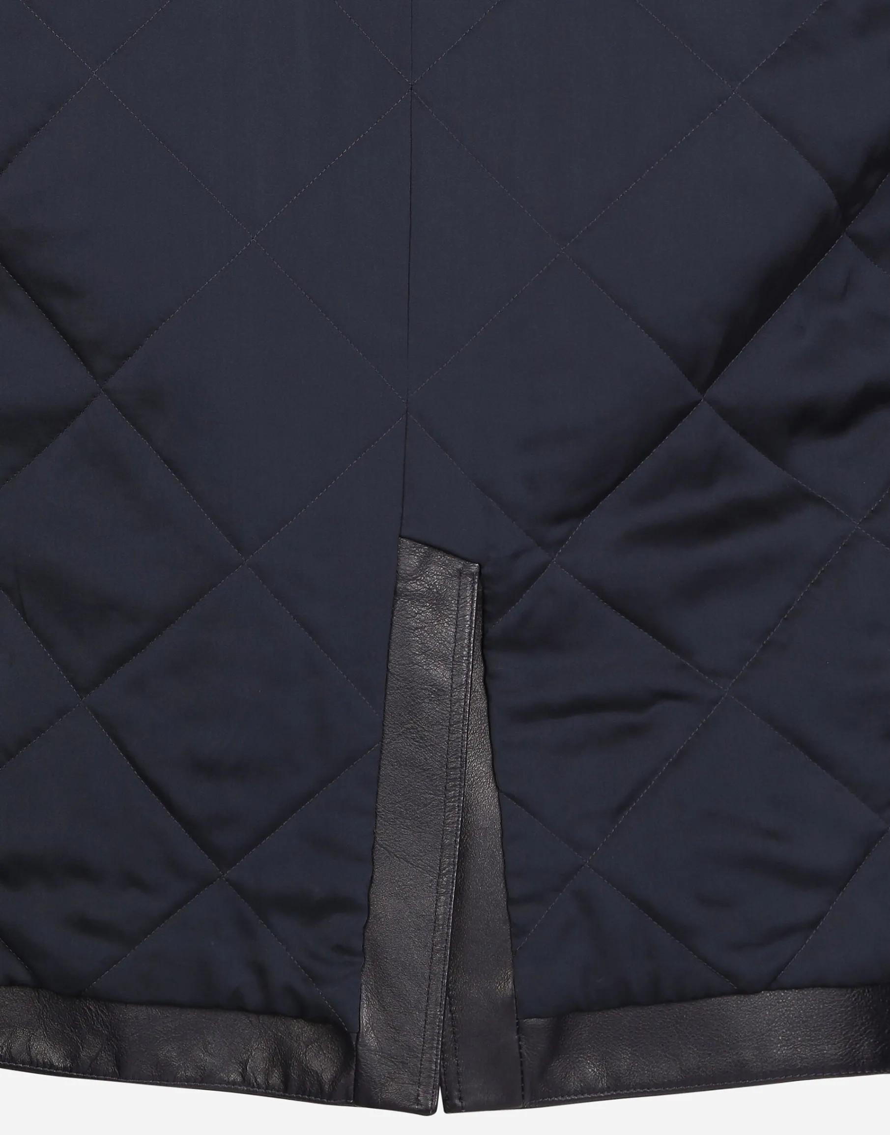 Double-breasted leather pea coat