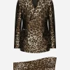 Double-breasted leopard-design jacquard Sicilia-fit suit