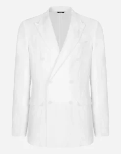 Double-breasted linen Taormina jacket