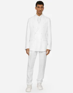 Double-breasted linen Taormina jacket