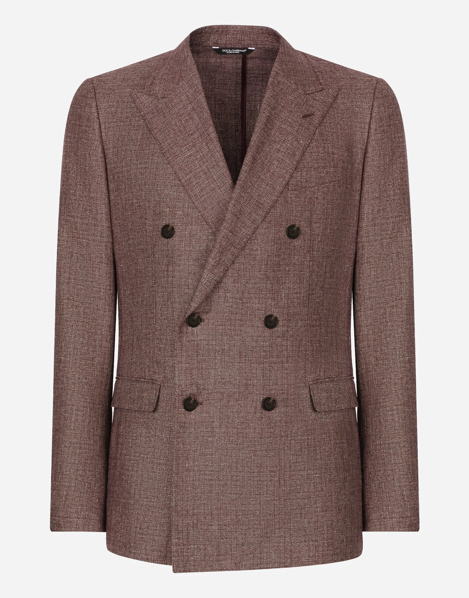 Double-breasted linen-blend Taormina-fit jacket