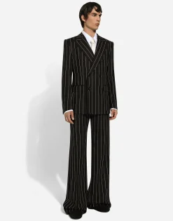 Double-breasted pinstripe Sicilia-fit jacket