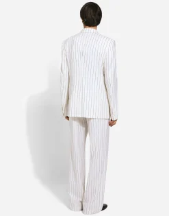 Double-breasted pinstripe Sicilia-fit jacket