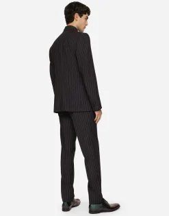 Double-breasted pinstripe stretch wool Sicily-fit suit