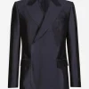 Double-breasted shantung silk Sicilia-fit jacket
