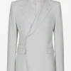 Double-breasted stretch wool Sicilia-fit jacket