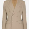 Double-breasted stretch wool Dolce-fit jacket