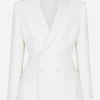 Double-breasted stretch wool crepe Dolce-fit jacket