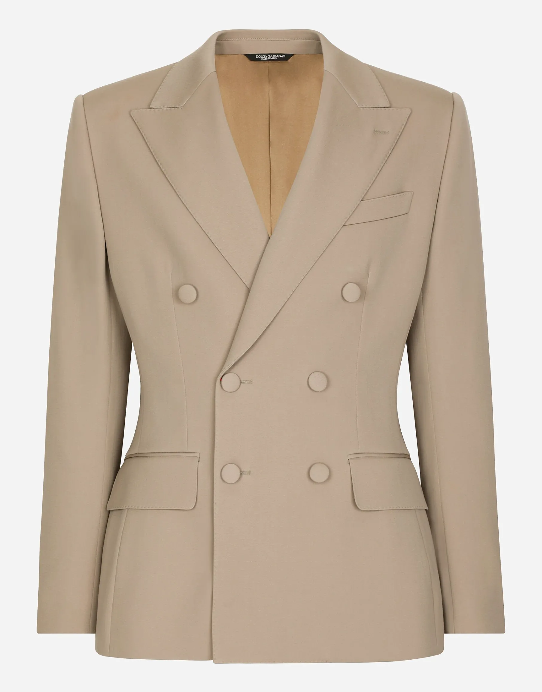 Double-breasted stretch wool Dolce-fit jacket