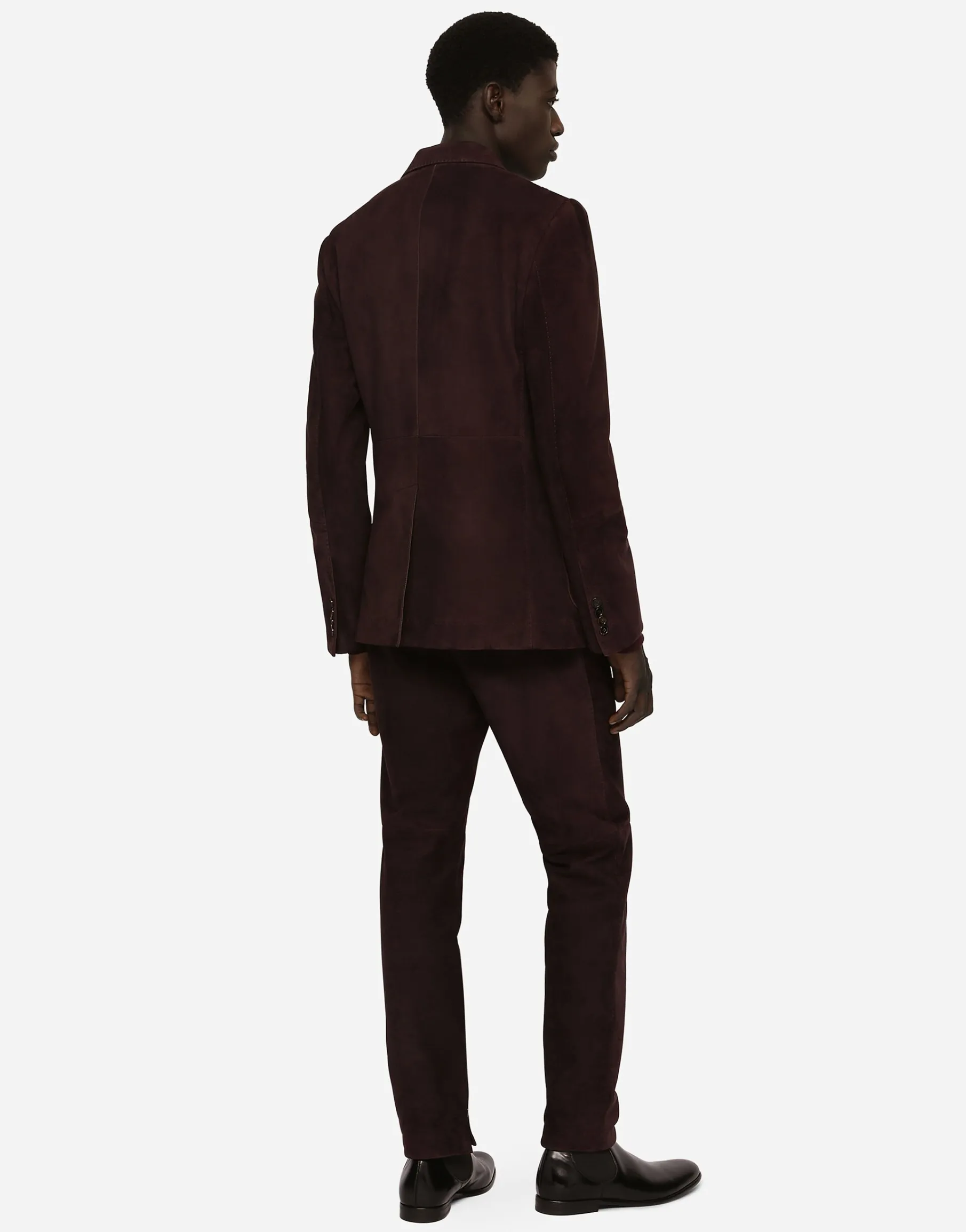 Double-breasted suede jacket