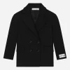 Double-breasted technical jersey jacket