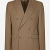 Double-breasted technical gabardine jacket