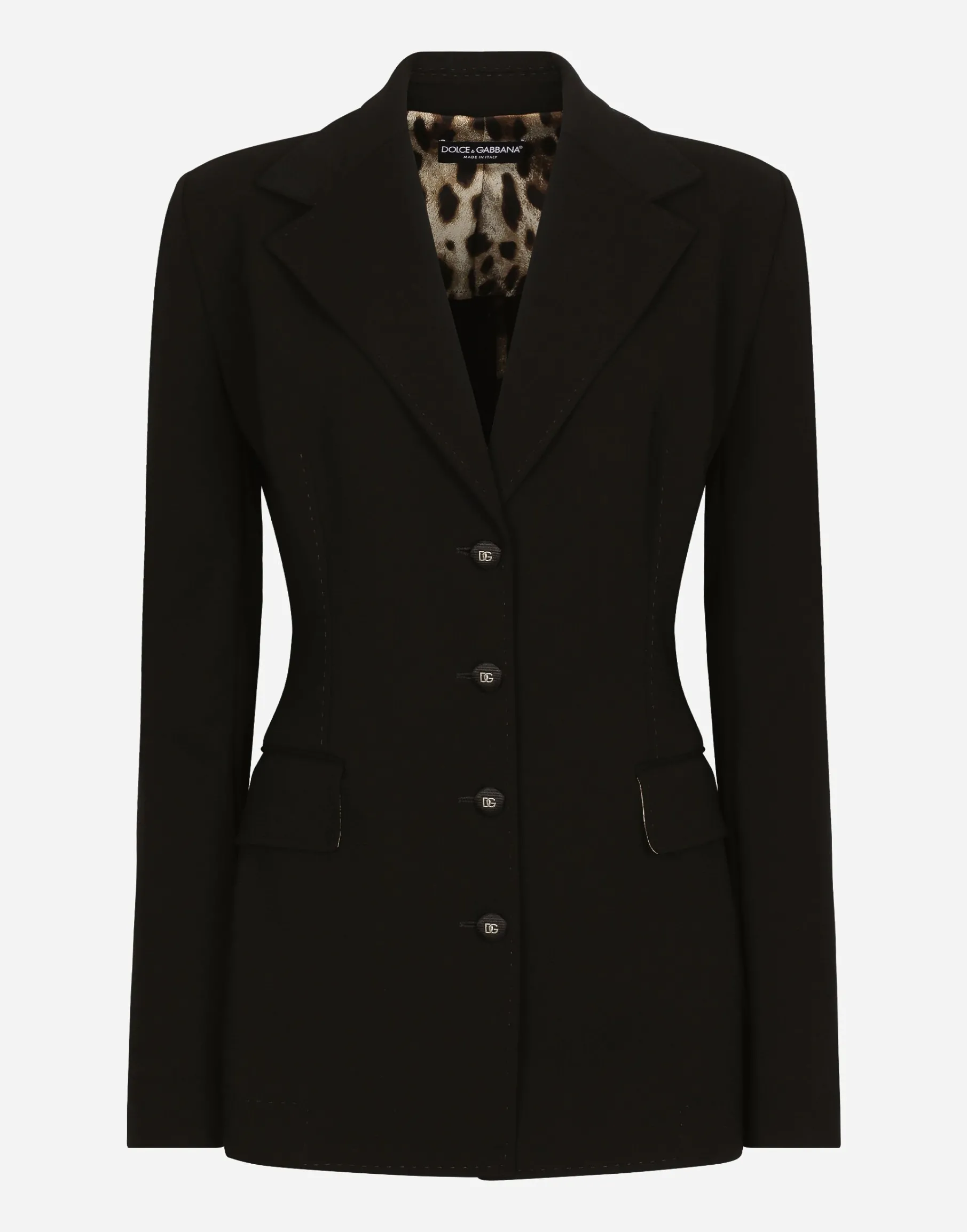 Double-breasted Turlington jacket in jersey Milano rib