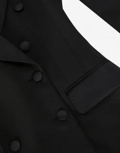 Double-breasted tuxedo jacket bodysuit