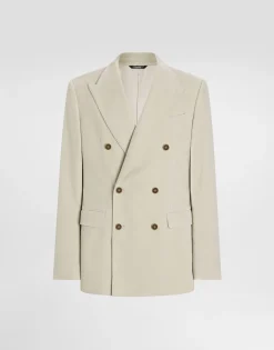 Double-breasted velvet jacket