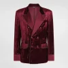 Double-breasted velvet jacket