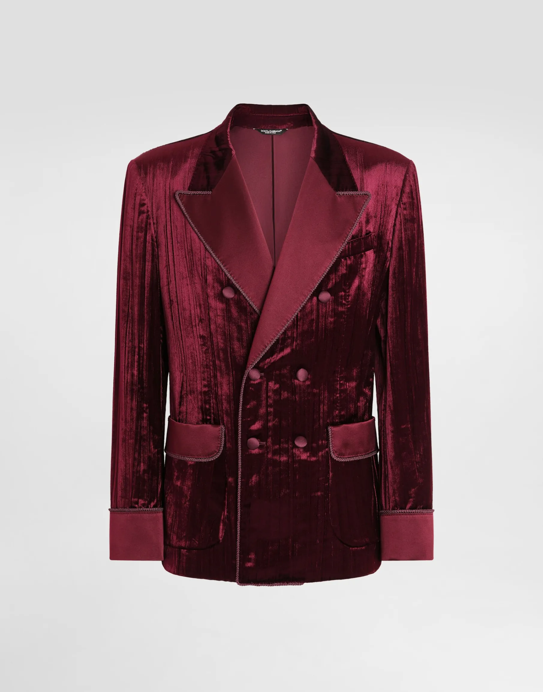 Double-breasted velvet jacket