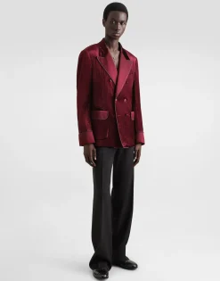 Double-breasted velvet jacket