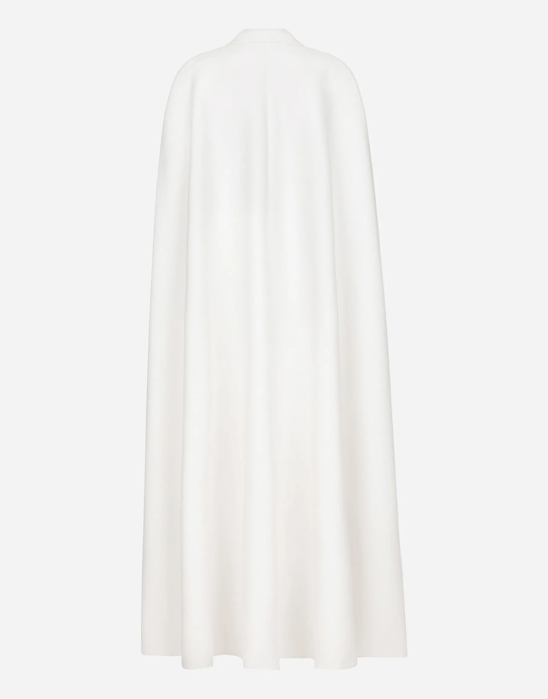 Double-breasted wool cape
