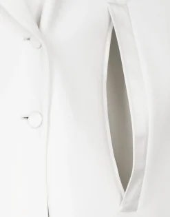 Double-breasted wool cape