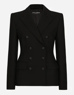 Double-breasted wool Dolce jacket with padded sides
