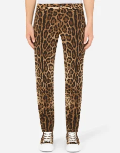 Double-breasted wool Sicilia-fit suit with leopard print
