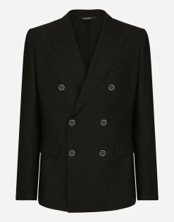 Double-breasted wool Taormina-fit jacket