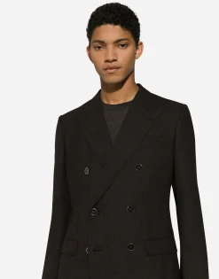 Double-breasted wool Taormina-fit jacket